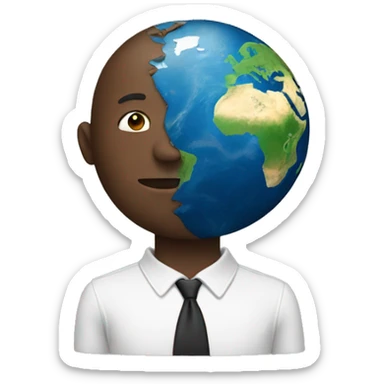 Earth with man sticker
