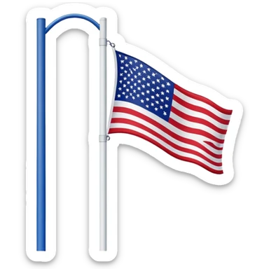 upside down American flag on a pole sticker