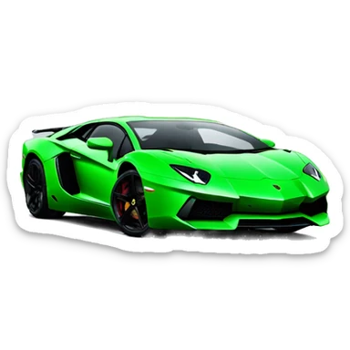 Green Lamborghini Aventador  sticker