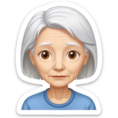 old adult female, white hair sticker