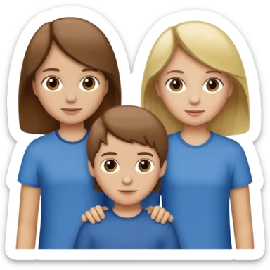 1 brown hair fair skin brother 4 brown hair sisters 1 blond sister sticker