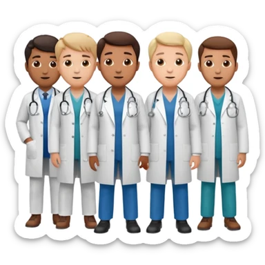 5 doctor staff all men  make some space between em sticker