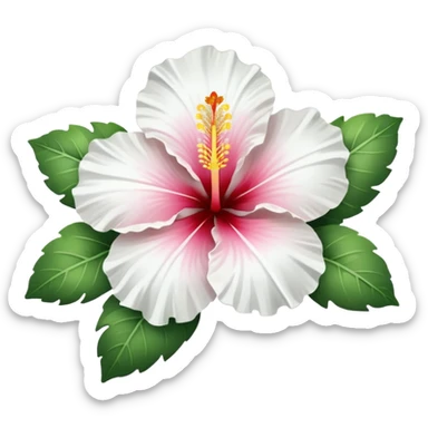 An white hibiscus emoji sticker