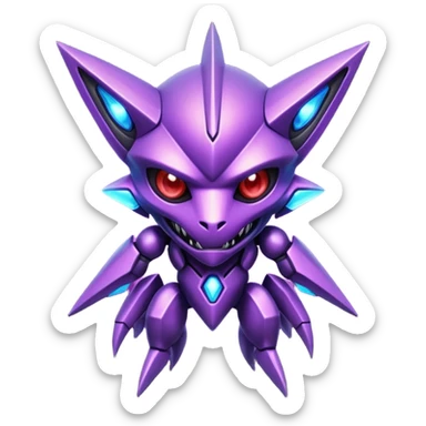 Futuristic shiny handsome badass amazing epic legendary modern Miraidon-Genesect-Sableye-fusion sticker