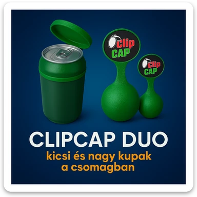 Change the color of the caps on the main image to green, matching the texture and shade of the green cap in the reference image. Keep the background, box, and text unchanged. sticker