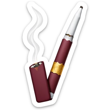 dark Burgundy aesthetic Cigarette sticker