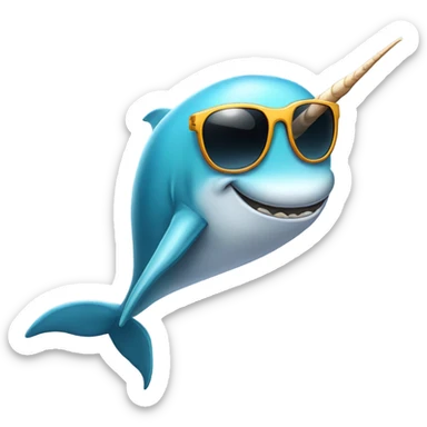 narwhal with sunglasses sticker