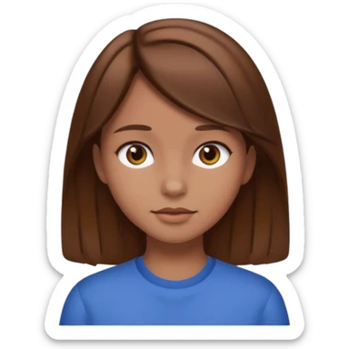 Girl with brown hair and normal skin tone sticker