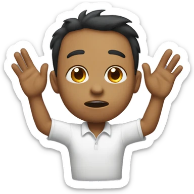 Reaching up with hands in anguish sticker