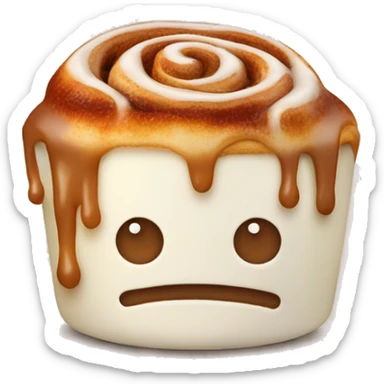 Cinnabon with condensed milk and sprinkled with cinnamon sticker