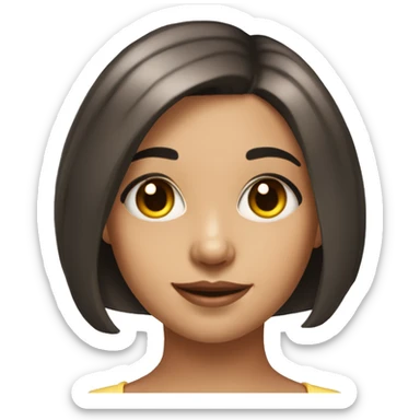 portreit of a young beautiful girl with bob haircut  sticker