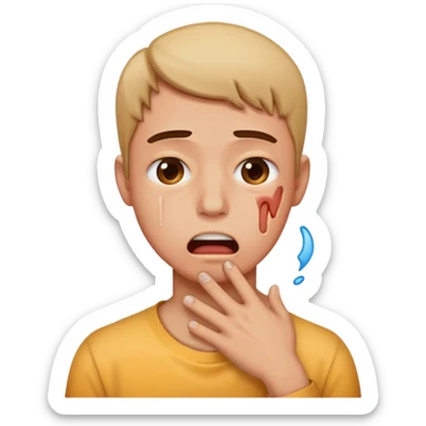 Choking myself out of distress sticker