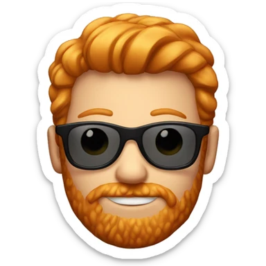 ginger man with little facial hear and sunglasses sticker