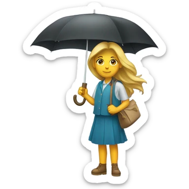 girl with umbrella sticker