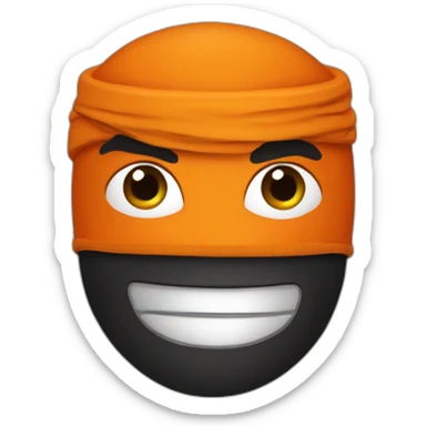 zorro color naranja sticker