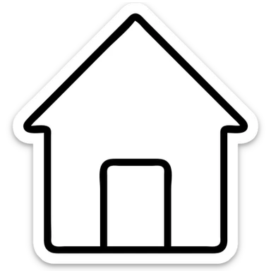 simple home house with roof and door sticker