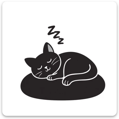 Simple sketch of a cat sleeping with ZZZ above its head sticker