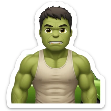 hulk lavando carro sticker