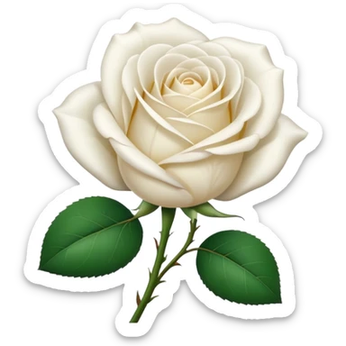 white rose, without green leaves, just flower sticker