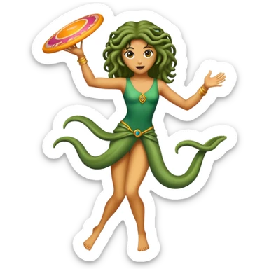 medusa throwing a frisbee sticker