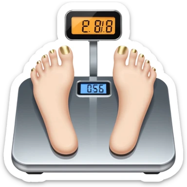 feet on digital scales sticker