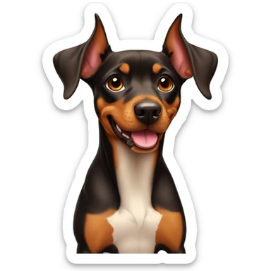smiley German Pinscher with floppy ears sticker