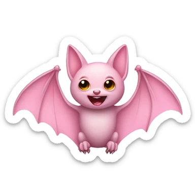 Pastel pink bat sticker