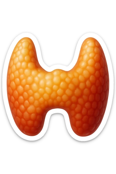 emoji stile iphone di tiroide, iperrealistica 4k sticker