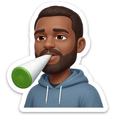 Smoking A SUPER HUGE white and green  doobie sticker