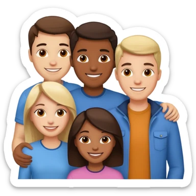 2 guys and a girl sticker