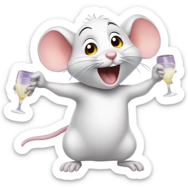 Mouse partying sticker