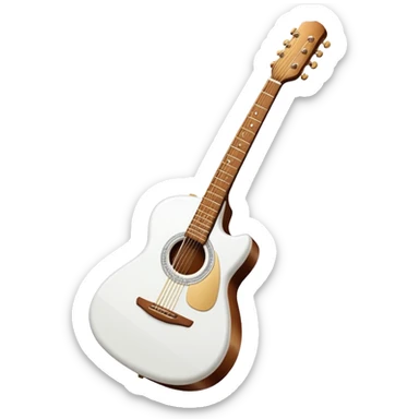 Create a new modern advanced full pure milk white guitar sticker