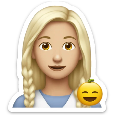 Девушка с карими глазами, темно-каштановые волосы до плеч с челкой  sticker