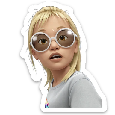 blonde girl with sunglasses indoors sticker