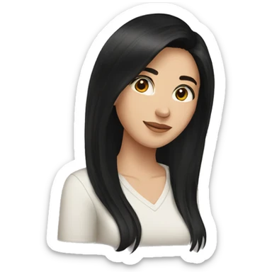 Brunette girl boyfriend with black hair sticker