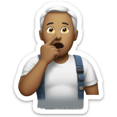 White man saying shhh sticker