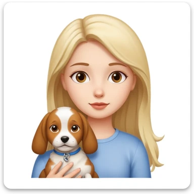 girl and dog posing cute sticker