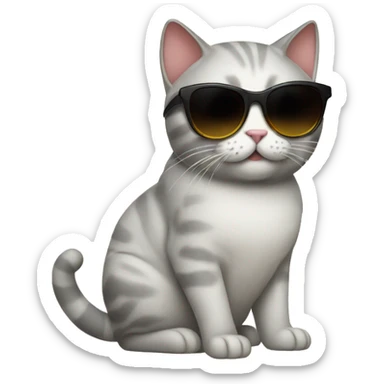 Cat with sunglasses sticker