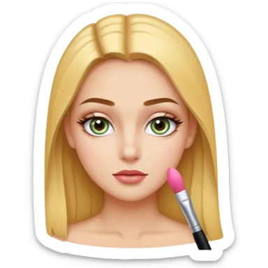 jeune adulte avec du maquillage sans pinceau sticker