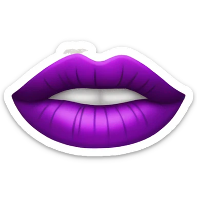 pucker lips long eyelashes long purple nails emoji face sticker