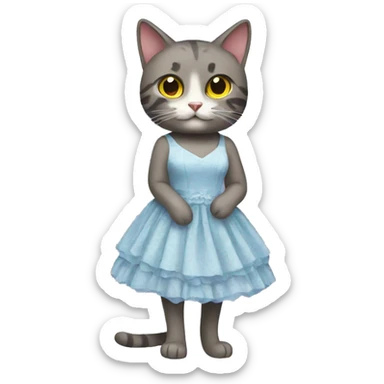 cat wearing a dress sticker