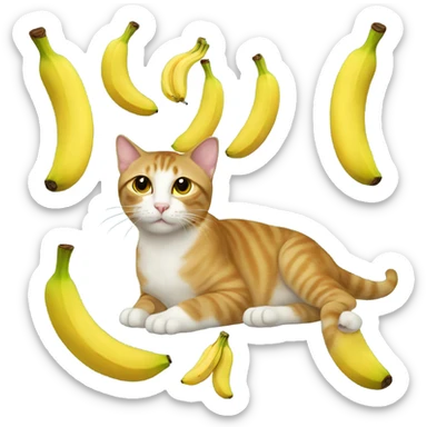 Cat banana sticker