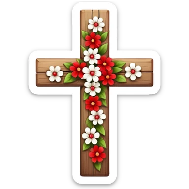 Cross with flowers sticker