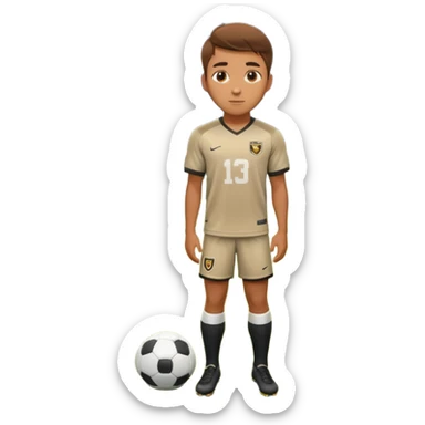 Undergraduate soccer player on college field, focused look, campus stadium lights, cinematic, realistic sticker