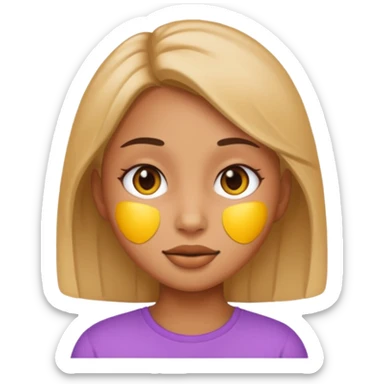 A girl tan skin face emoji with skin head styled. sticker