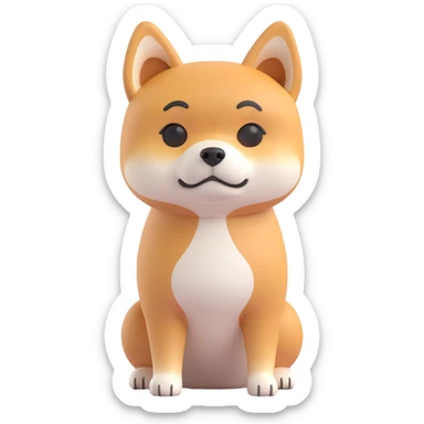 shiba inu standing, sad sticker