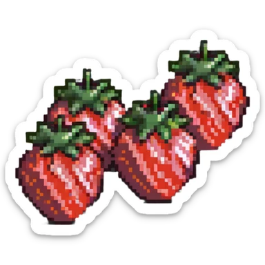 three strawberry tanghulu sticker