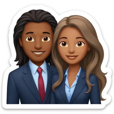romantic and smiling black couple sticker