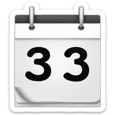 The number 33 written on a calendar sticker