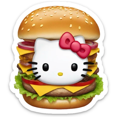 hello kitty burger sticker